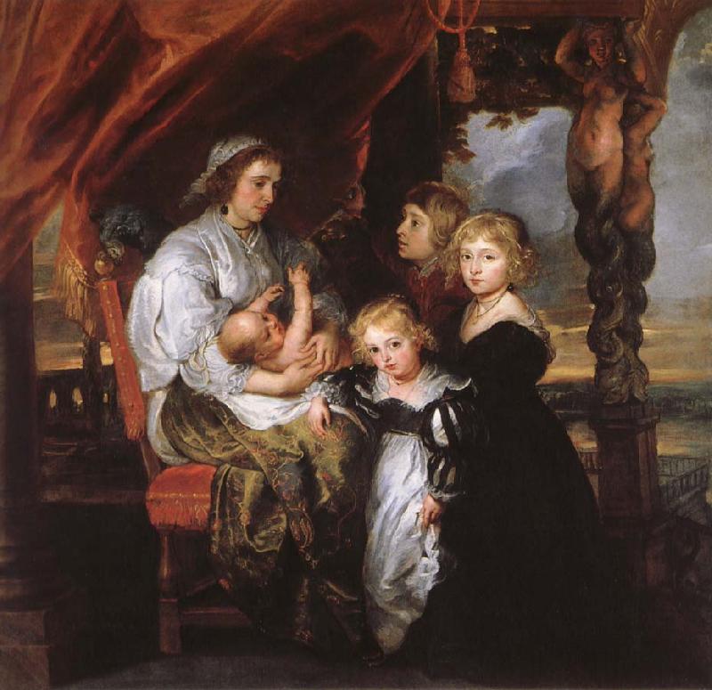 Peter Paul Rubens Deborah Kip Sir Balthasar Gerbiers wife, and her children Sweden oil painting art